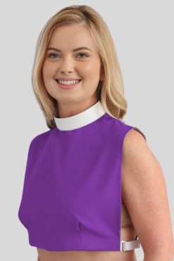 Ladies Neckband Clergy Bib with Comfortable Fit Roman Purple