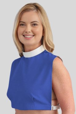 Ladies Neckband Clergy Bib with Comfortable Fit Royal Blue