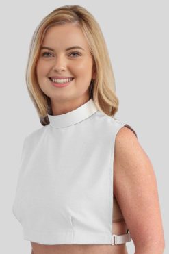 Ladies Neckband Clergy Bib with Comfortable Fit White