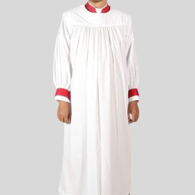 Traditional White Clergy Rochet with Pleated Sleeves