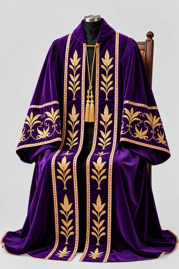 Embroidered Purple Clergy Robe