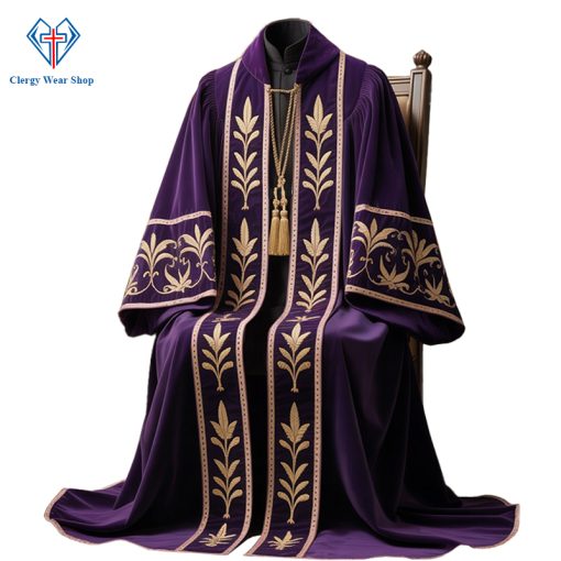 Embroidered Purple Clergy Robe