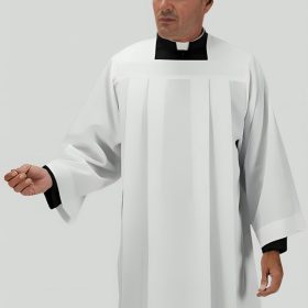 4-Pleated Clergy Surplice White Garment for Priests