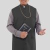 Long Black Clergy Vest