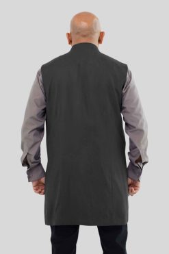 Long Black Clergy Vest