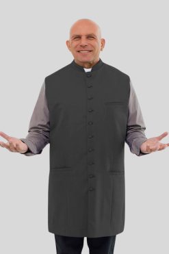 Long Black Clergy Vest