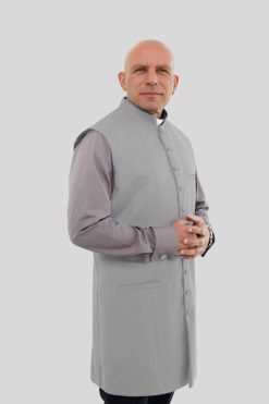 Long Gray Clergy Vest