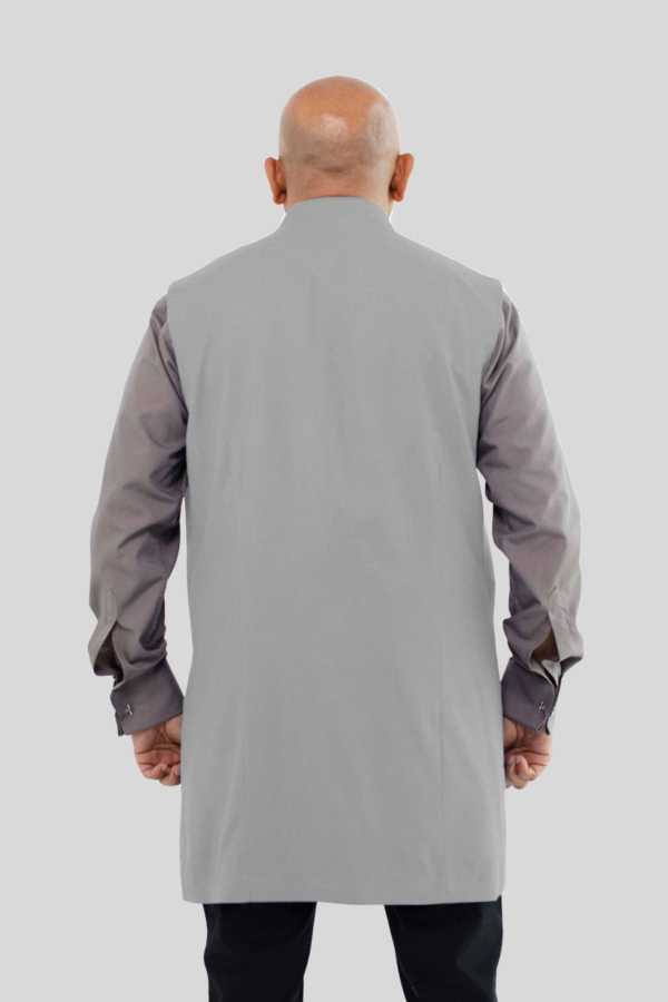 Long Gray Clergy Vest