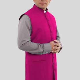 Red Purple Long Clergy Vest for Reverent Services