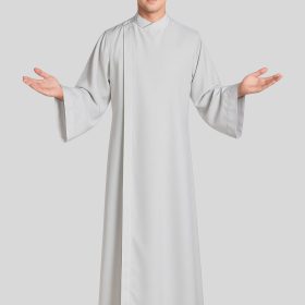 White Alb Robe for Men with Double Breasted Front