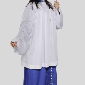 Plain White Clergy Surplice for Women in Simple Style