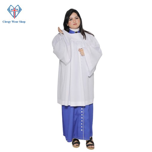 Plain White Clergy Surplice for Women