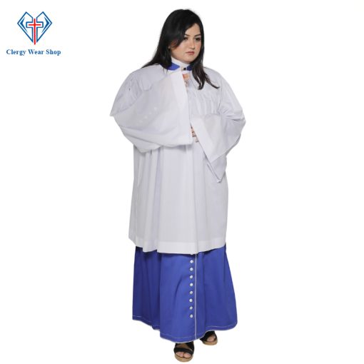 Plain White Clergy Surplice for Women
