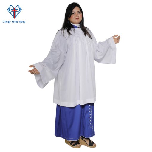 Plain White Clergy Surplice for Women