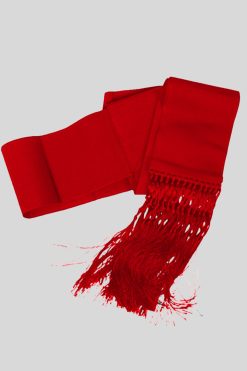 Red Cincture Belt with Fringes for Liturgical Use