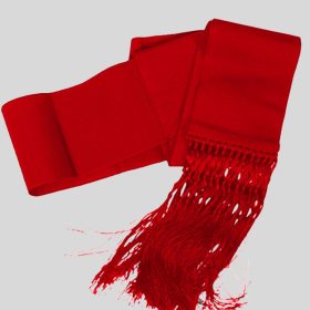 Red Cincture Belt with Fringes for Liturgical Use