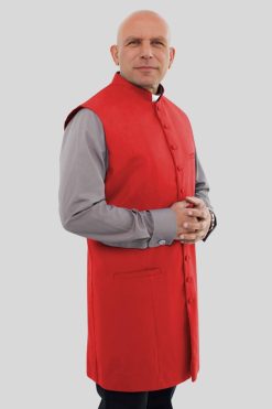 Red Long Clergy Vest