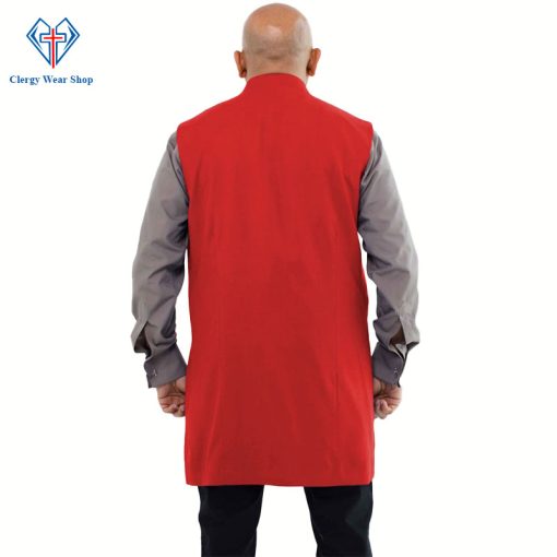 Red Long Clergy Vest for Holy Gatherings