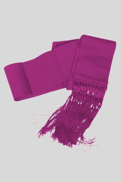 Red Purple Cincture Belt with Classic Fringe Ends