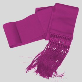 Red Purple Cincture Belt with Classic Fringe Ends