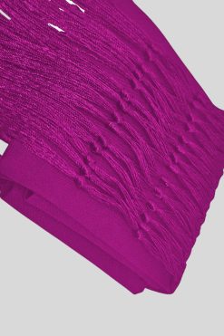 Red Purple Cincture Belt with Classic Fringe Ends