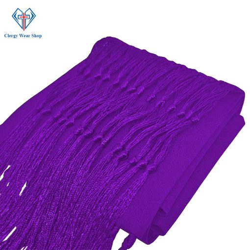 Roman Purple Cincture Belt with Knotted Fringes