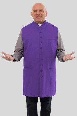 Roman Purple Long Clergy Vest
