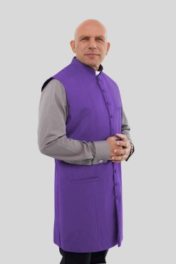 Roman Purple Long Clergy Vest
