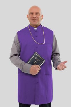 Roman Purple Long Clergy Vest