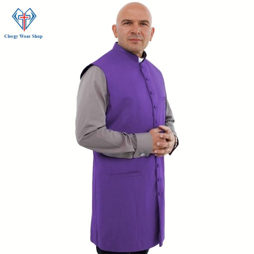 Roman Purple Long Clergy Vest