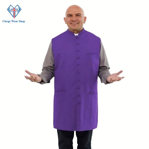 Roman Purple Long Clergy Vest