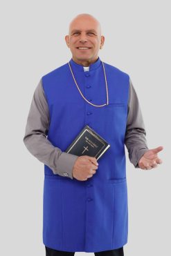 Royal Blue Long Clergy Vest