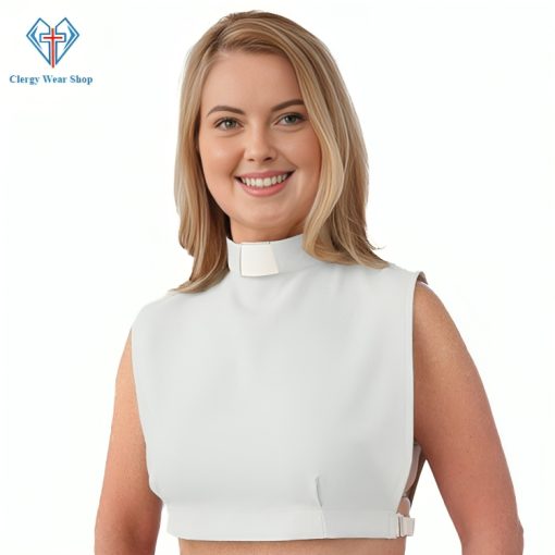 Women's Tab Collar Clergy Bib White