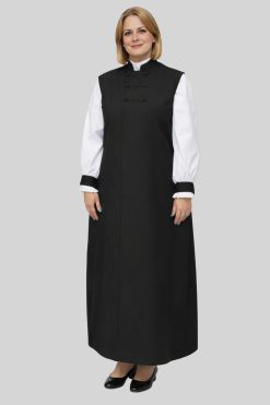 3-Stripe Black Women’s Clerical Chimere