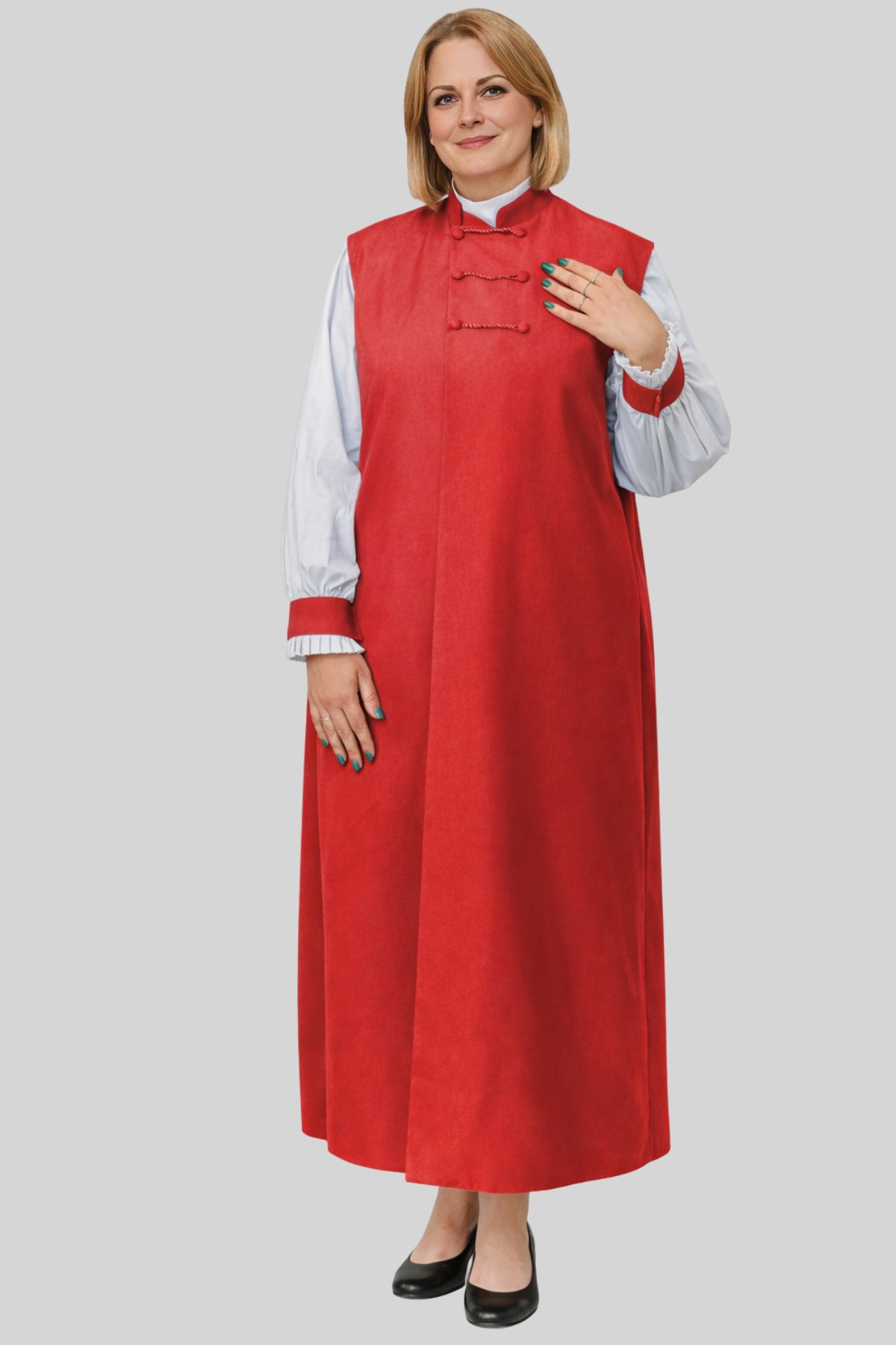 3-Stripe Red Women’s Clerical Chimere. 3-Stripe Red Women’s Clerical Chimere