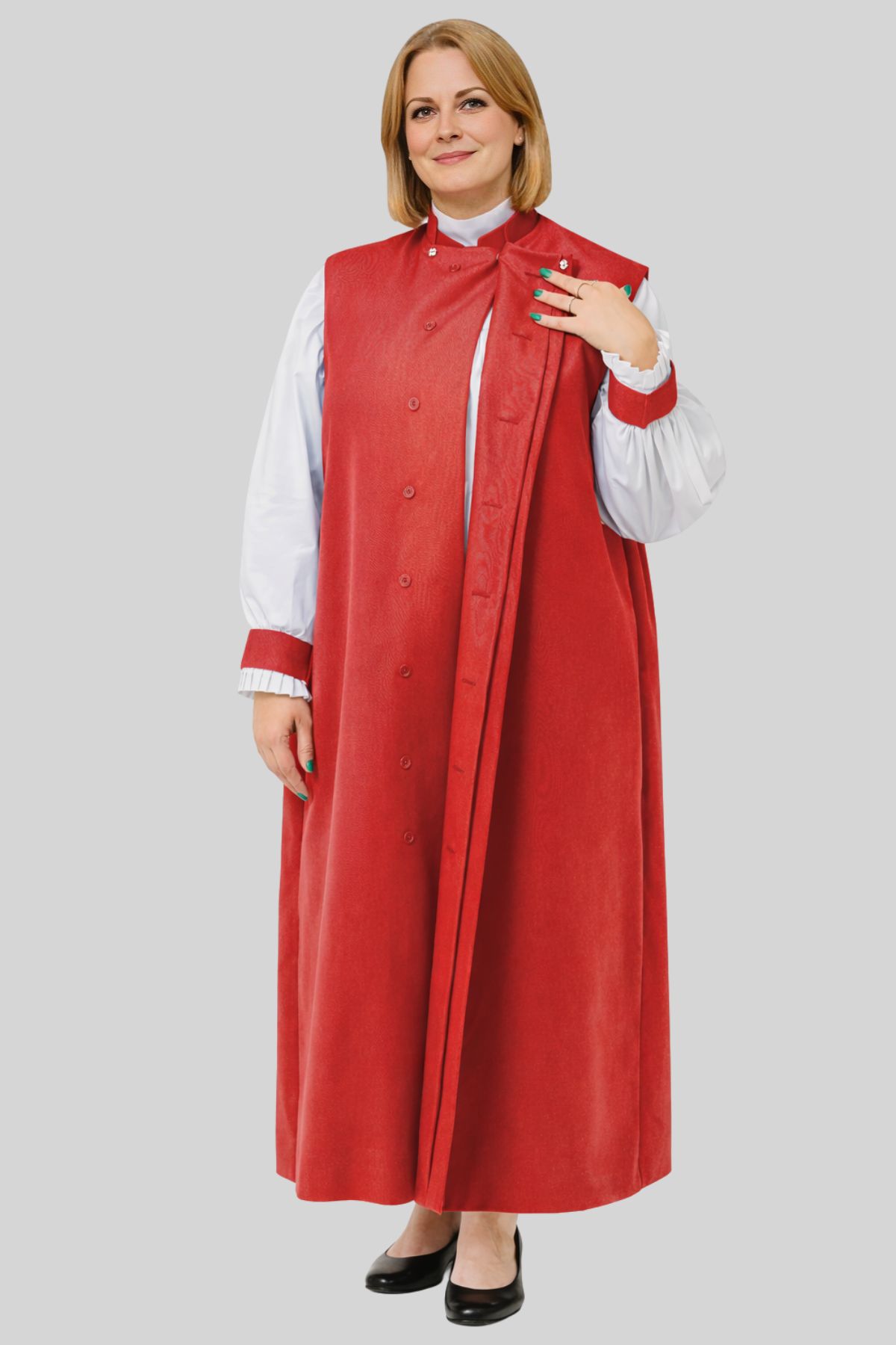 3-Stripe Red Women’s Clerical Chimere 3-Stripe Red Women’s Clerical Chimere