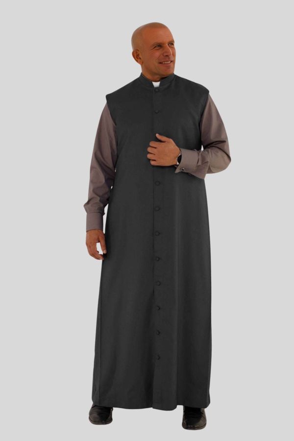 Black Sleeveless Clergy Robe for Ministers and Preachers