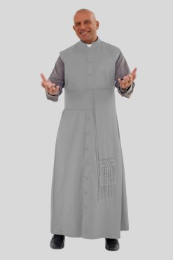 Gray Sleeveless Clergy Robe for Religious Leaders