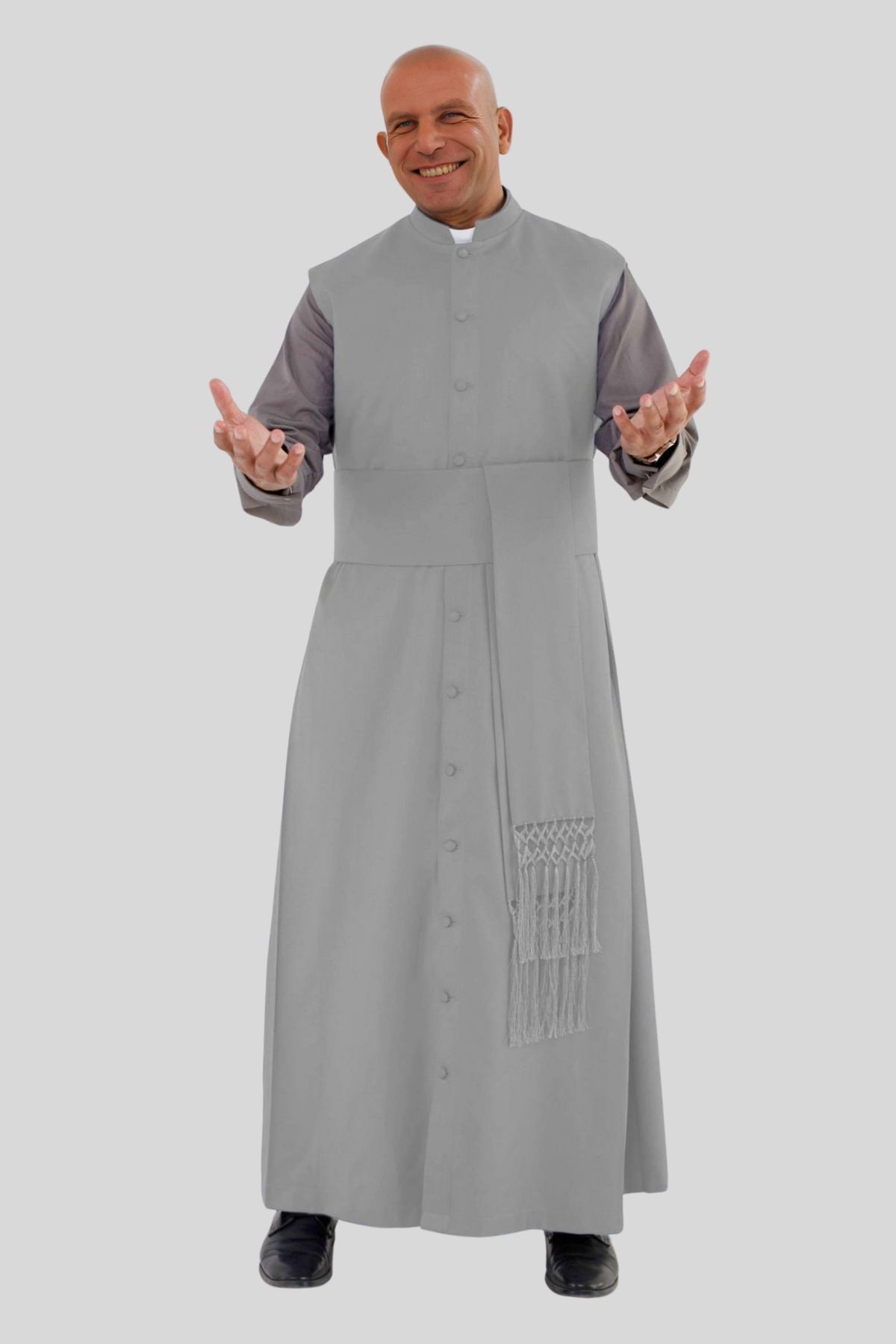 Gray Sleeveless Clergy Robe for Religious Leader Gray Sleeveless Clergy Robe for Religious Leaders