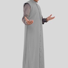 Gray Sleeveless Clergy Robe with Top-Quality Stitching by Holy Clergy