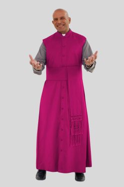 Red Purple Sleeveless Clergy Robe for Ceremonial Services