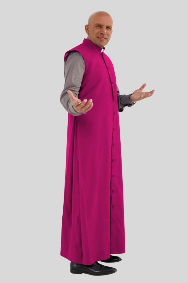 Red Purple Sleeveless Clergy Robe for Ceremonial Services