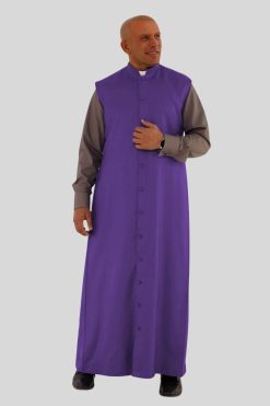 Roman Purple Sleeveless Clergy Robe for Worship Leaders