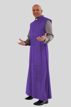 Roman Purple Sleeveless Clergy Robe for Worship Leaders