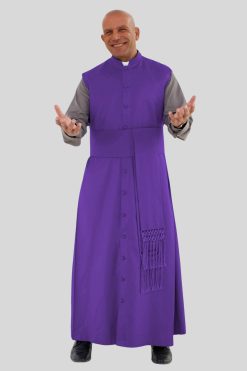 Roman Purple Sleeveless Clergy Robe for Worship Leaders