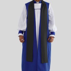 Royal Blue Clergy Chimere Vestment Set for Church Services