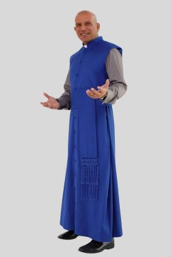 Royal Blue Sleeveless Clergy Robe for Church Services