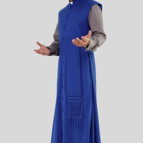 Royal Blue Sleeveless Clergy Robe for Church Services