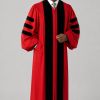 Evangelist Red Pulpit Robe with Black Velvet & Doctoral Bars