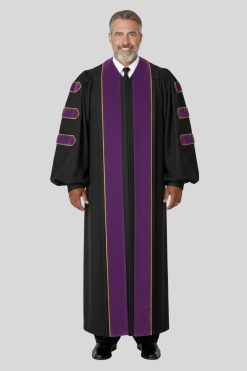 Golden Halo Black Pulpit Robe
